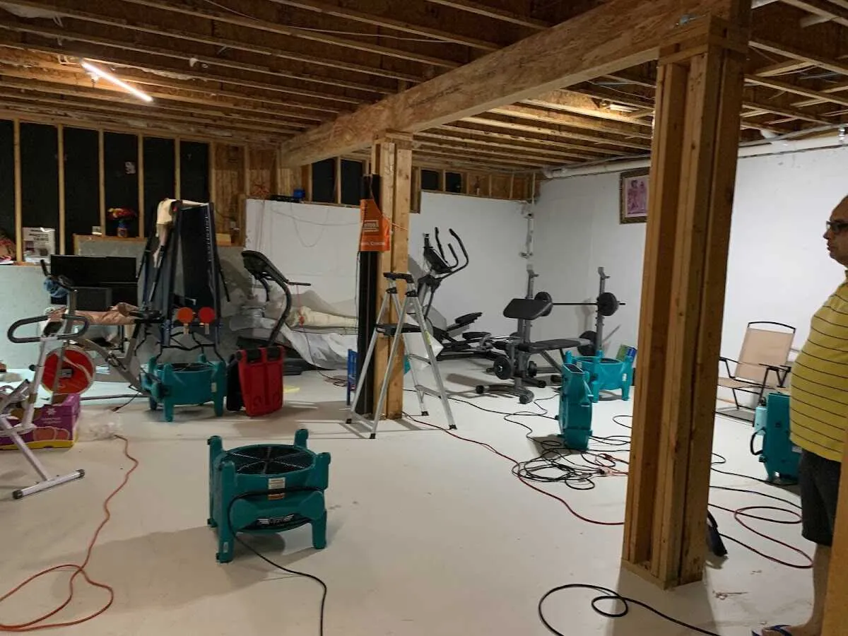 Basement drying equipment setup for Odor Removal & Deodorization in Mount Rainier